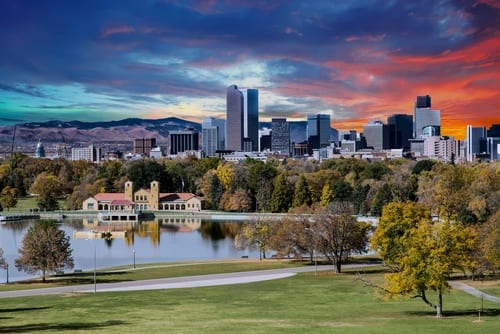 Picture of the city of Denver. Taken from a distance